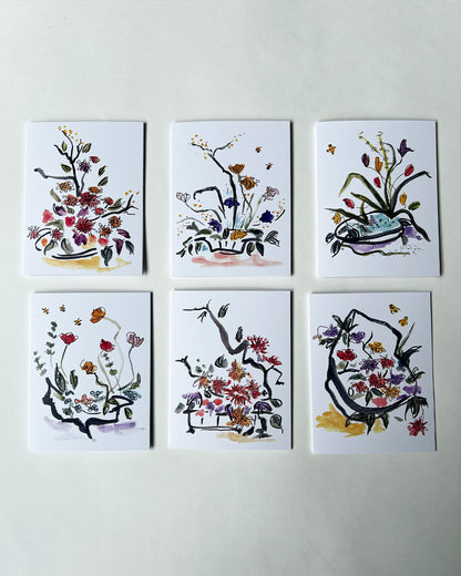 Park Deli Floral Nouveau Greeting Card Set