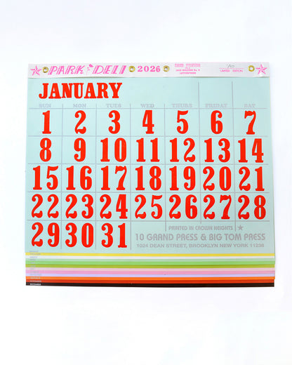 Letterpress Calendar