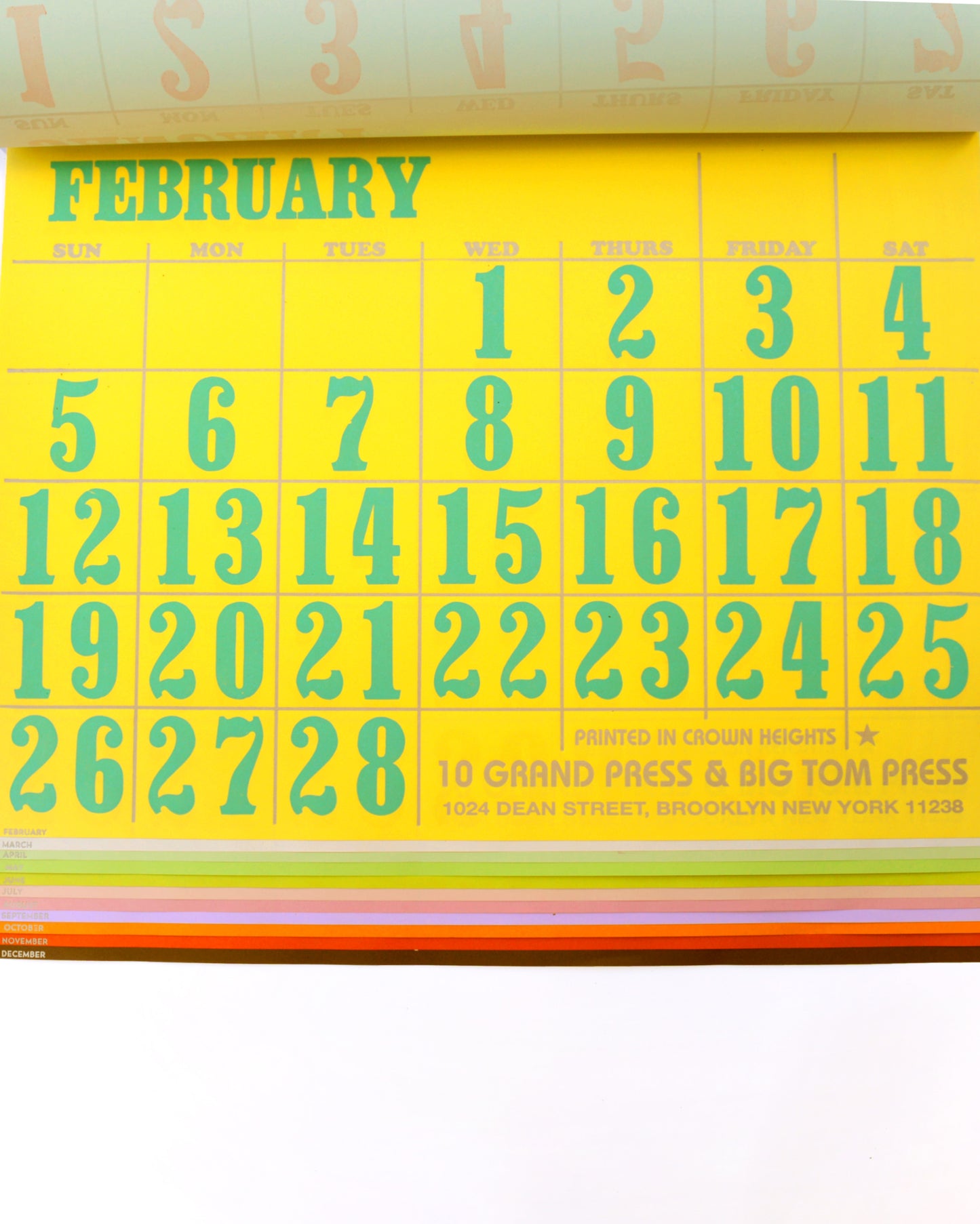 Letterpress Calendar